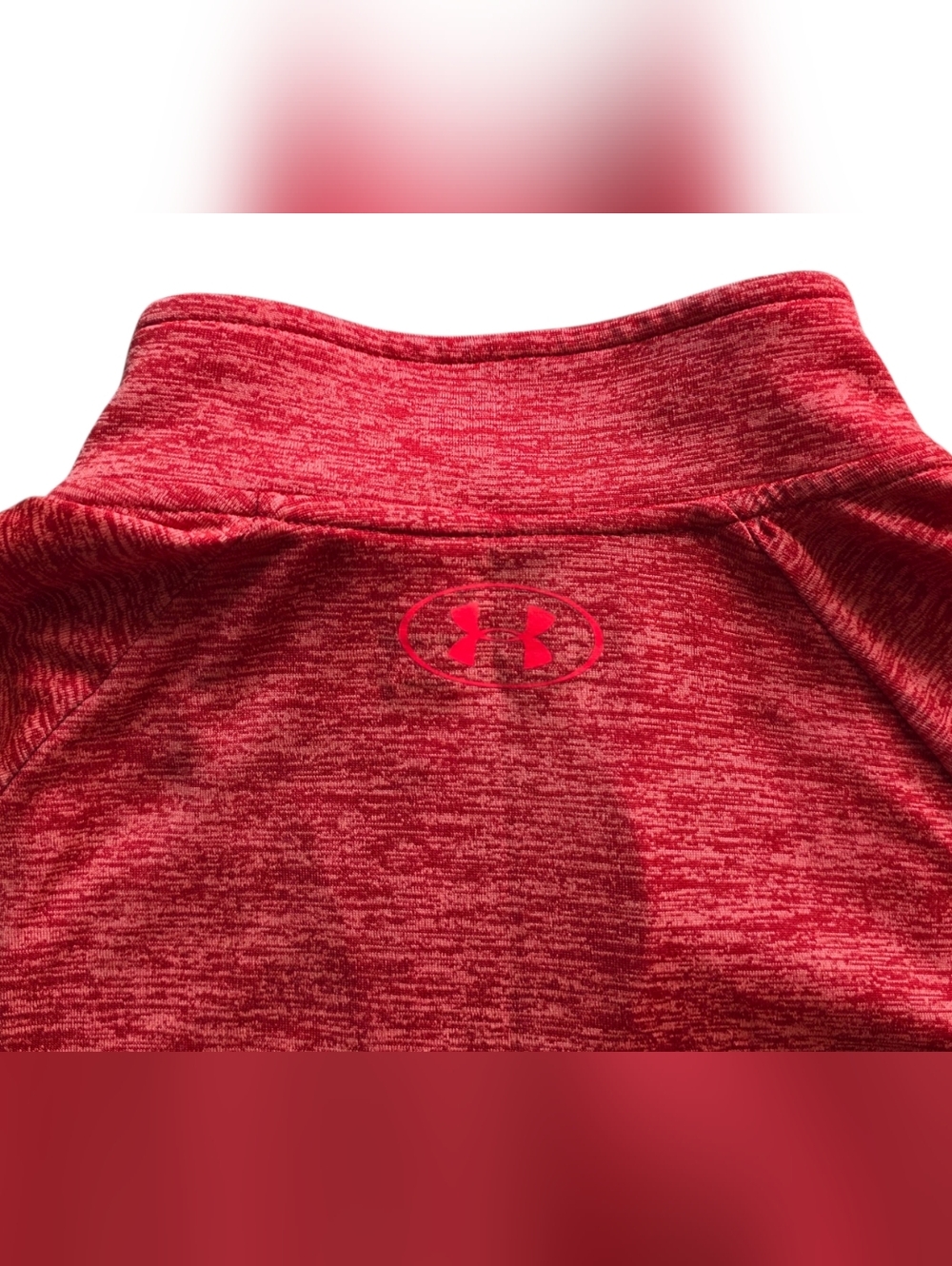 Under Armour Small Red Space Dye Heat Gear 1/4 Zip Performance Workout Pullover - Picture 6 of 9